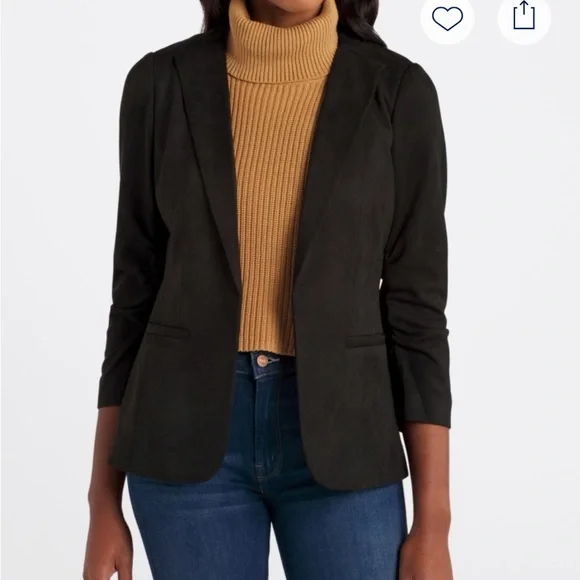 NWT SKIES ARE BLUE Faux Suede Blazer - Picture 6 of 14